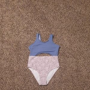 One peice bathing suit.